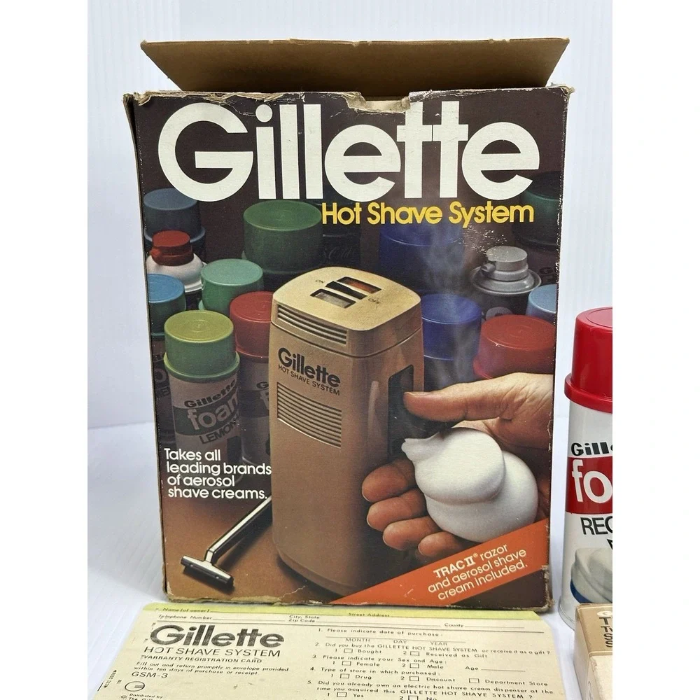 Vintage Gillette Hot‎ Shave System GSM-3 OPEN BOX Unused Green Light Comes On